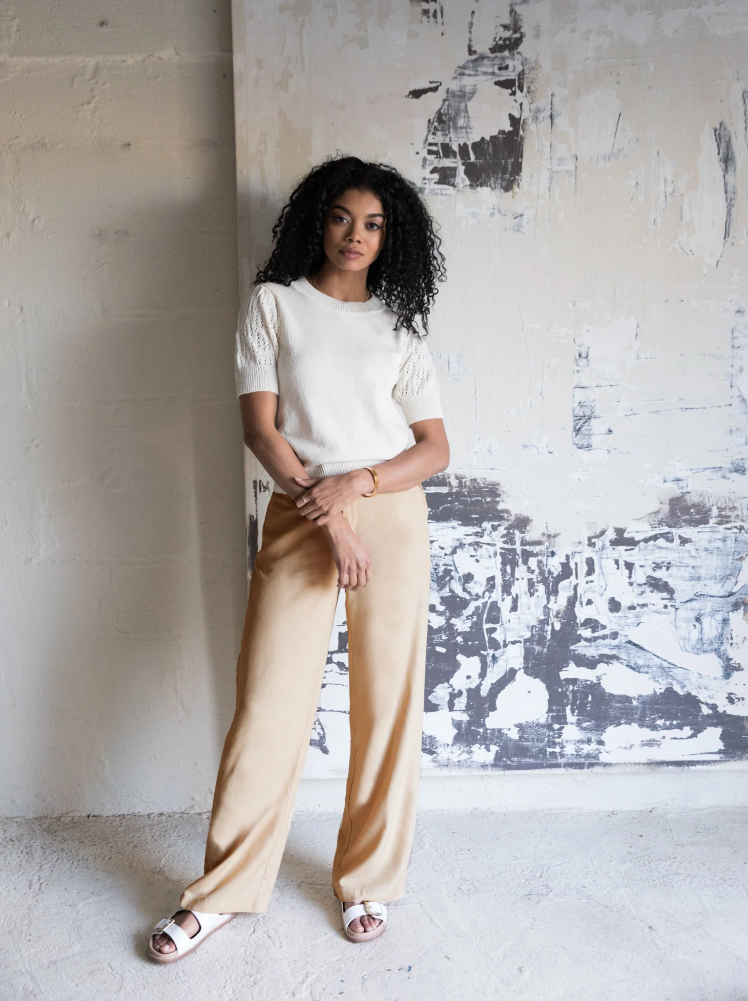 Alethea Drapey Wide Leg Trouser - Image 4