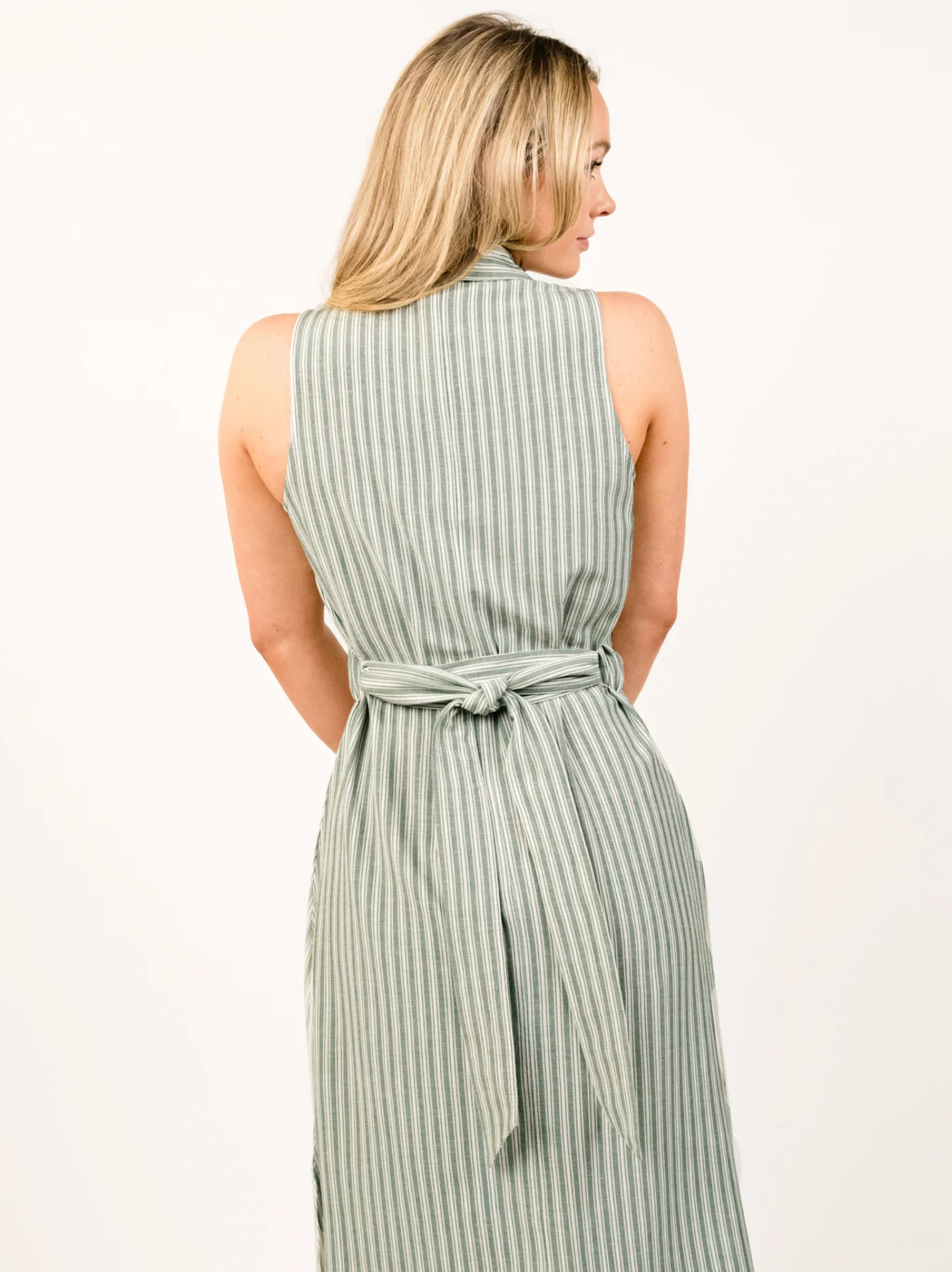Maddison Button-Front Sleeveless Midi Dress - Image 5