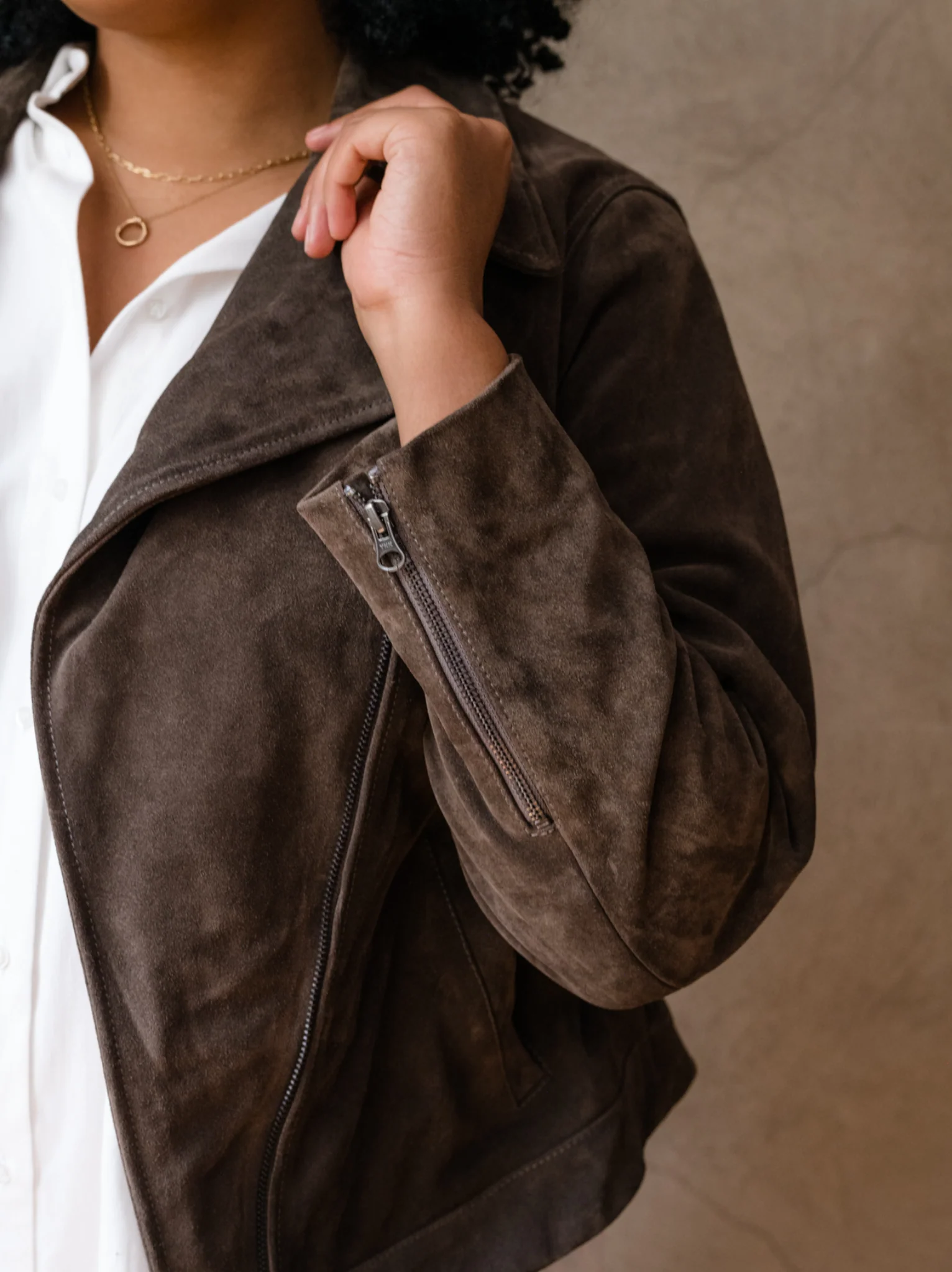 Maha Suede Leather Jacket - Image 6