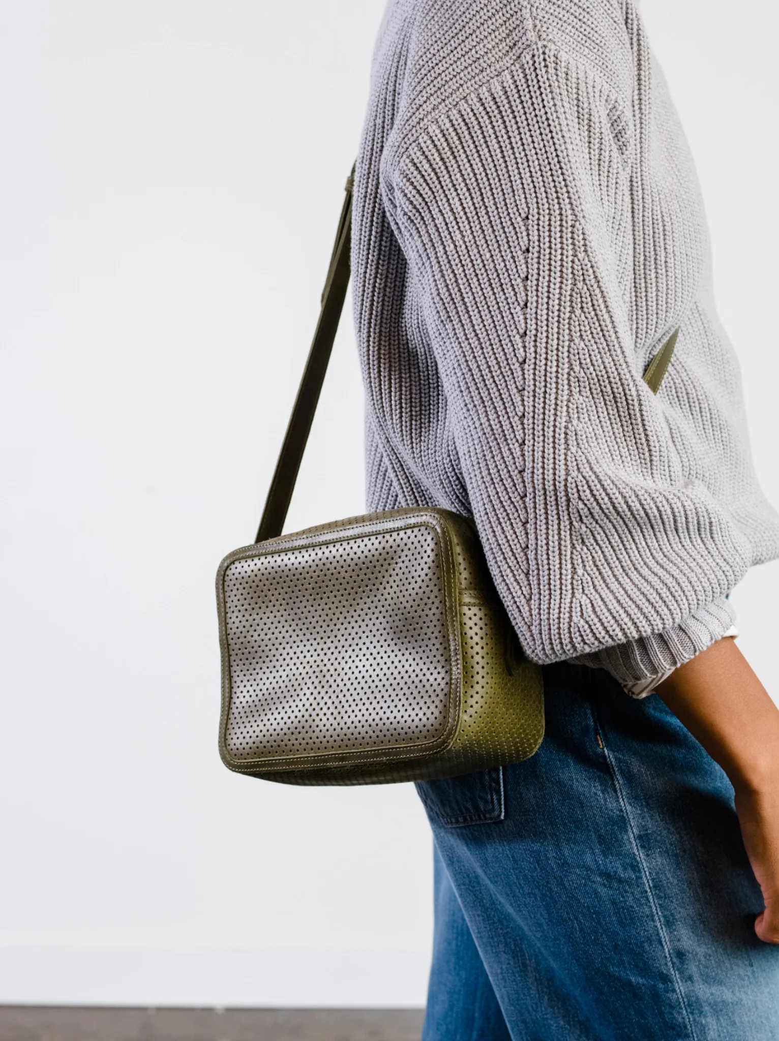 Medium Perforated Zipper Crossbody - Image 7